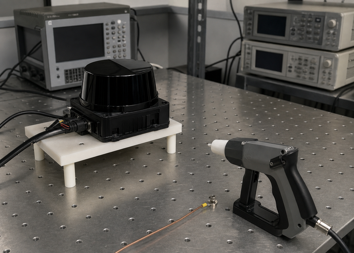 LiDAR sensor ESD qualification laboratory in a realistic LiDAR application scene