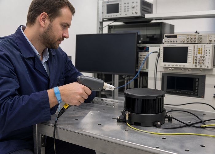 LiDAR sensor ESD qualification laboratory validation scene 2