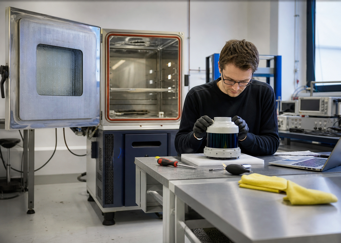 LiDAR sensor humidity qualification in an environmental laboratory validation scene 3