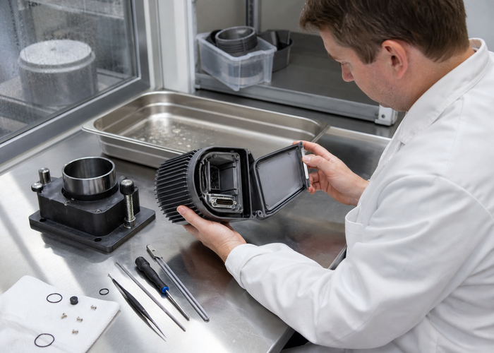 LiDAR sensor ingress-protection qualification laboratory validation scene 3
