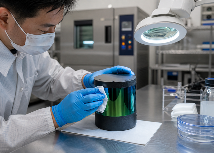 LiDAR optical-window contamination qualification in a clean environmental laboratory validation scene 2