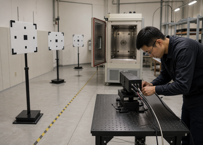 LiDAR sensor thermal-cycling qualification laboratory validation scene 3