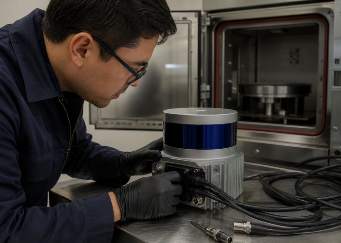 LiDAR sensor thermal-shock qualification in an environmental laboratory validation scene 2