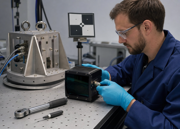 LiDAR sensor vibration qualification on an industrial shaker table validation scene 3