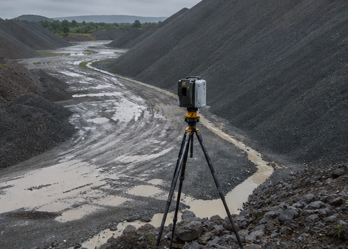 rainy stockpile LiDAR monitoring validation scene 3