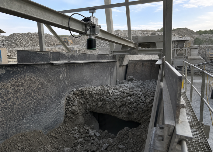 LiDAR volume measurement inside an aggregate bunker validation scene 2
