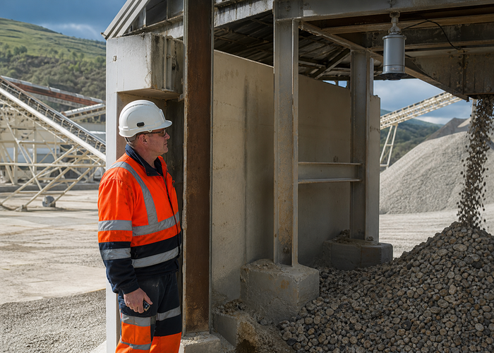 LiDAR volume measurement inside an aggregate bunker validation scene 3