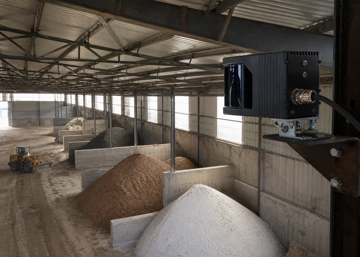 LiDAR volume measurement in a fertilizer storage shed in a realistic LiDAR application scene