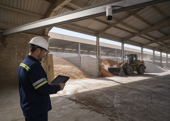 LiDAR volume measurement in a fertilizer storage shed validation scene 3