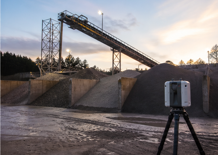 LiDAR volume survey during material turnover validation scene 3