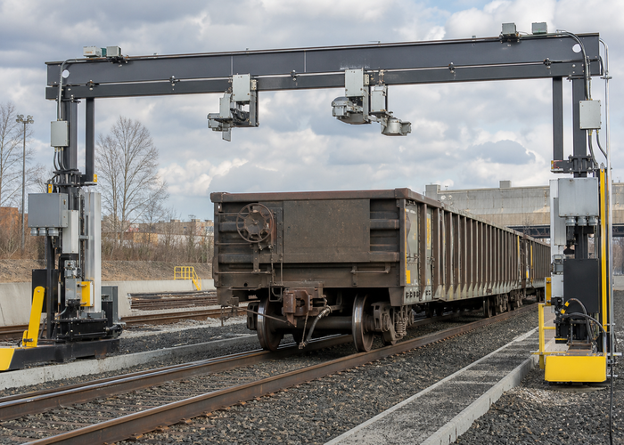LiDAR railcar bulk-load volume measurement validation scene 3