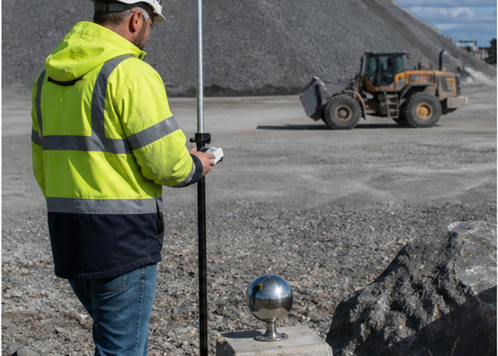 LiDAR stockpile settlement survey in a realistic field scene