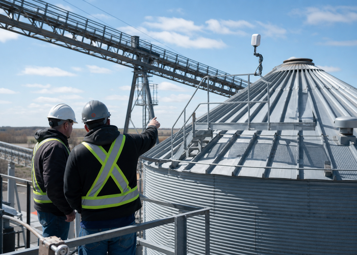 LiDAR silo volume measurement validation scene 2