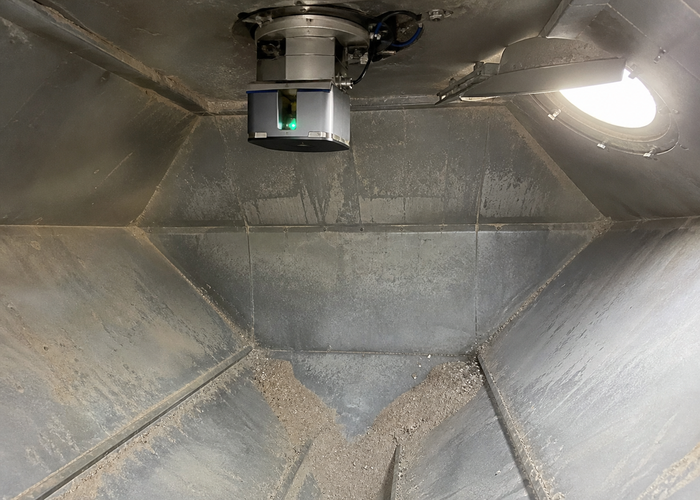 LiDAR silo volume measurement validation scene 3