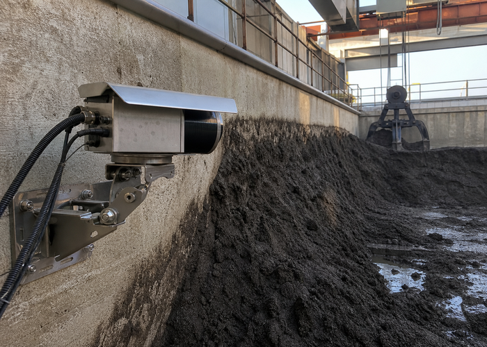 LiDAR volume measurement in a sludge-cake bunker validation scene 2