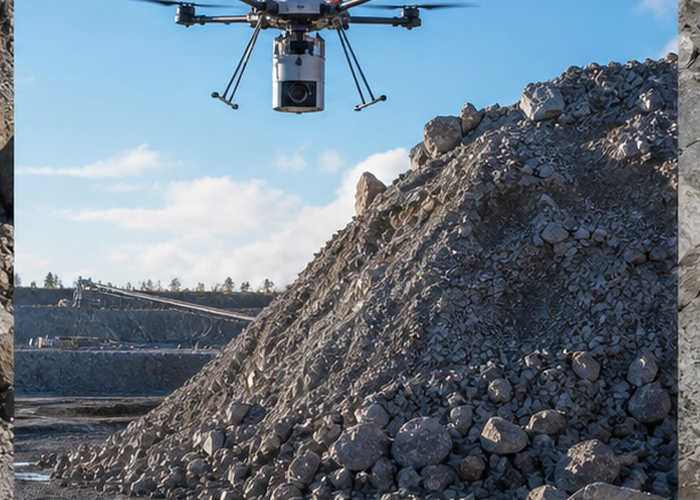 LiDAR survey of an irregular stockpile with voids and overhangs validation scene 2
