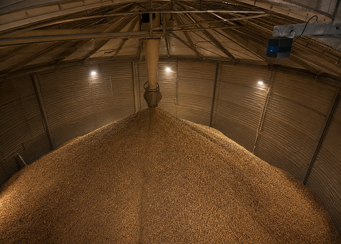 LiDAR measuring wood pellet volume inside a biomass storage silo in a realistic LiDAR application scene