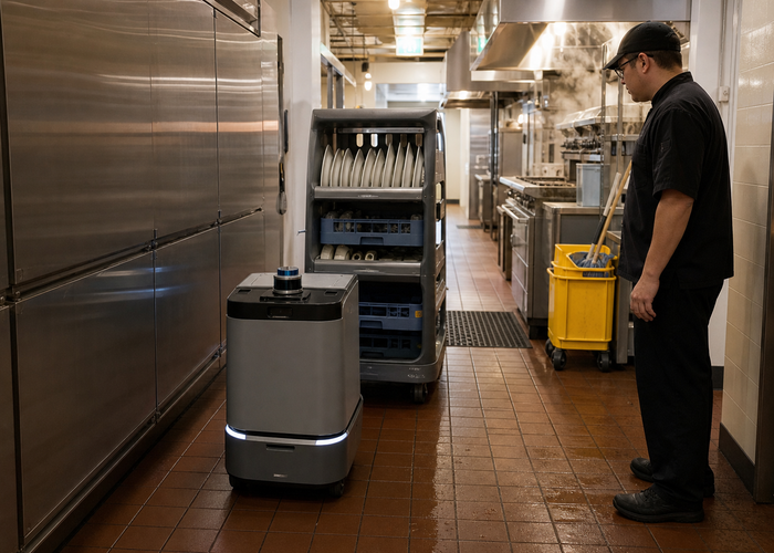 service robot using LiDAR in a commercial kitchen validation scene 3