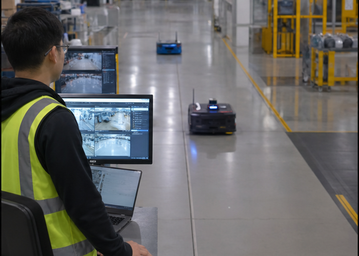 robotic LiDAR cross-talk fleet test in a realistic field scene