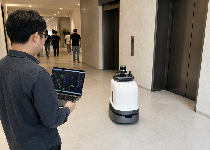 robotic LiDAR elevator navigation validation scene 3