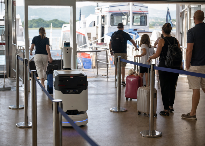 service robot using LiDAR at a ferry terminal boarding ramp validation scene 3