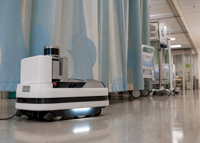 robotic LiDAR in a hospital corridor validation scene 2