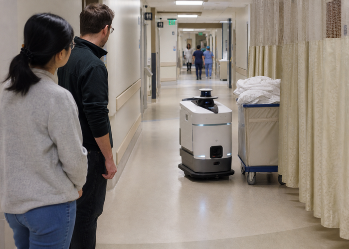 robotic LiDAR in a hospital corridor validation scene 3