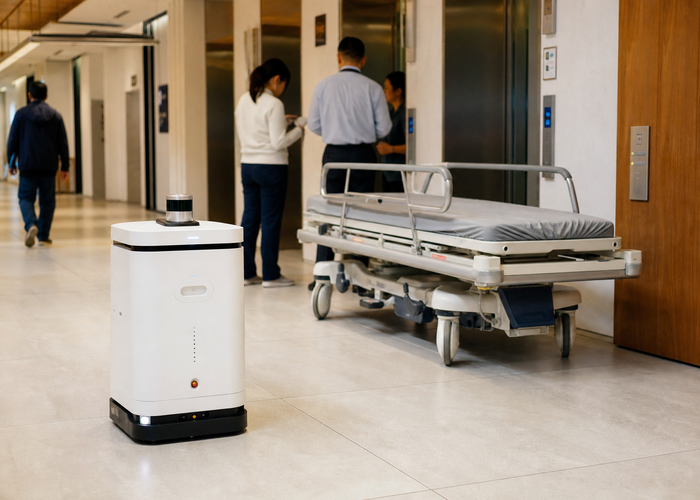 service robot using LiDAR at hospital elevators validation scene 3