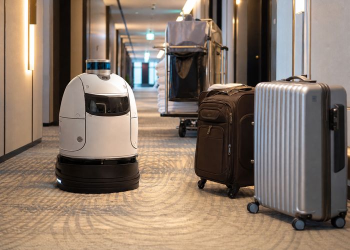 service robot using LiDAR in a hotel elevator lobby validation scene 3