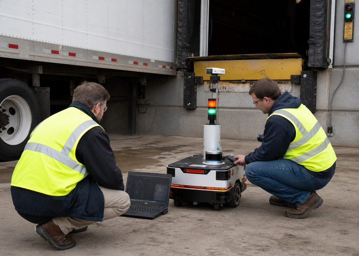 robotic LiDAR at an industrial loading dock validation scene 3