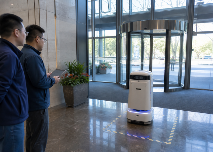 robotic LiDAR at a revolving glass door validation scene 3