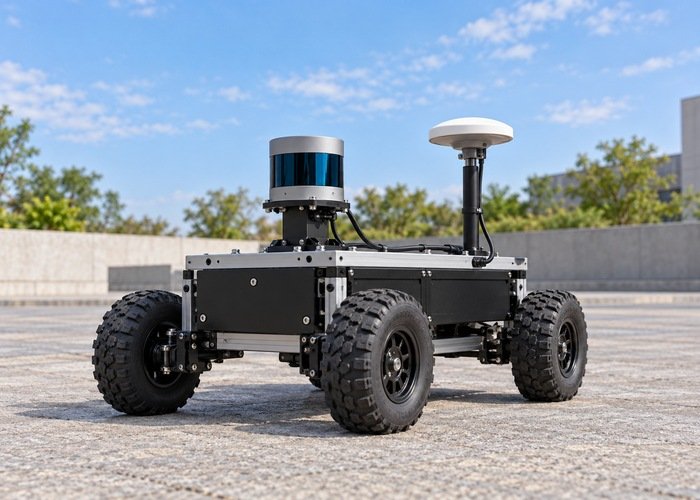 Generic stationary ground robot with LiDAR and a separate GNSS antenna
