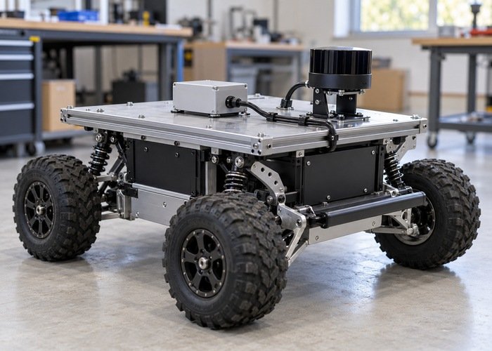 IMU mounting plate and lidar on a stationary mobile research robot