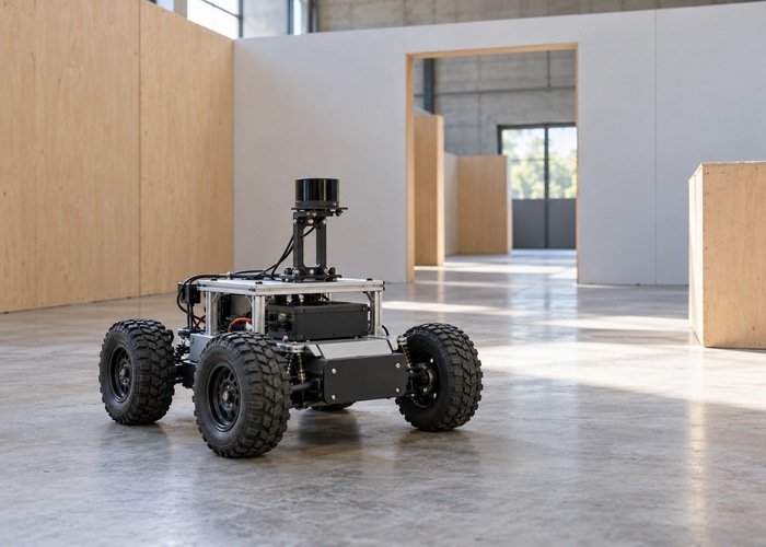 Lidar research rover in an indoor mapping rehearsal environment