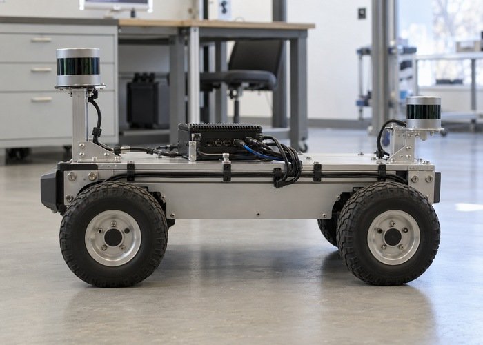 Two generic LiDAR sensors mounted separately on a stationary robotics test platform